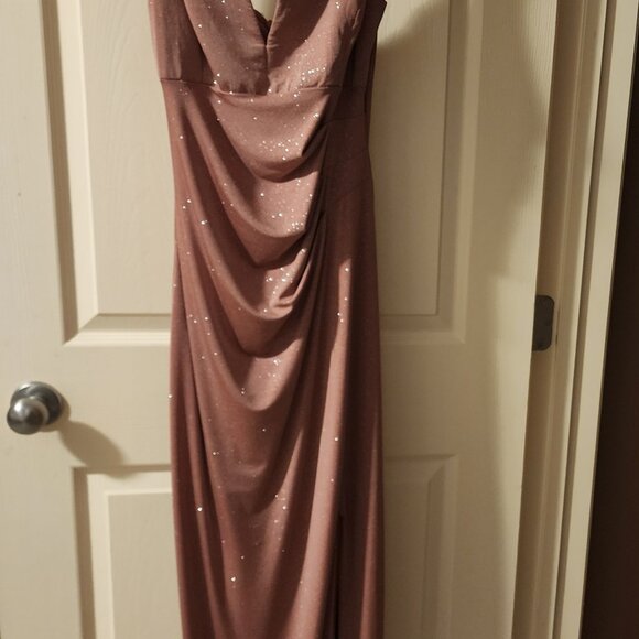 Le Chateau Evening Gown: Size L, Soft pink, floor length, Worn once. - Picture 2 of 3